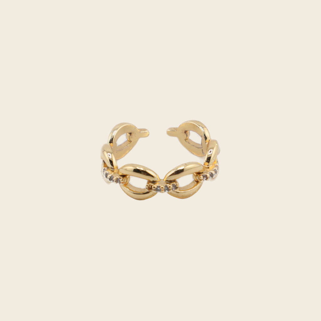 Havana - Cuban Chain Ring with Zircon