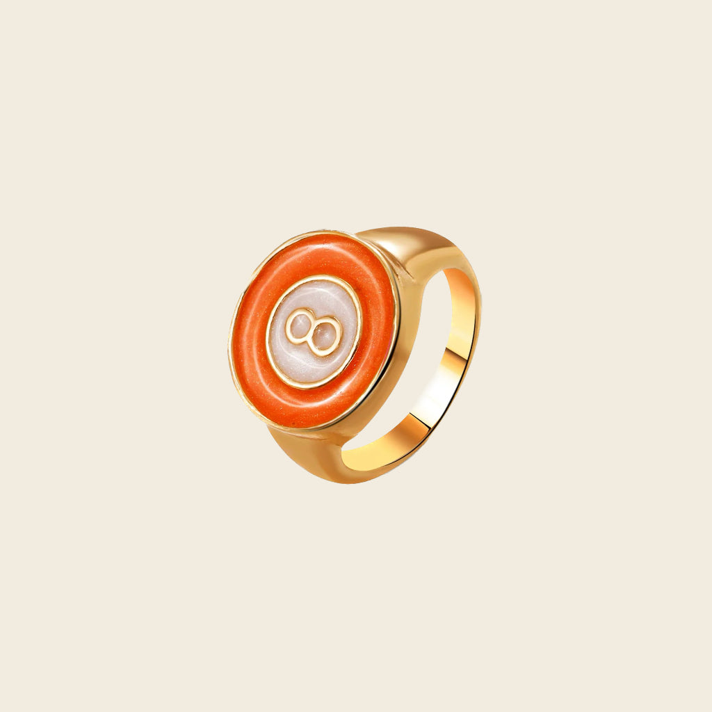 Be Rich-Enamel Round Signet Ring