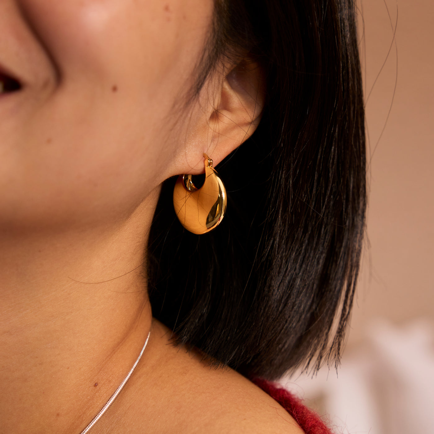 Lucia-Gold Disc Hoops earrings