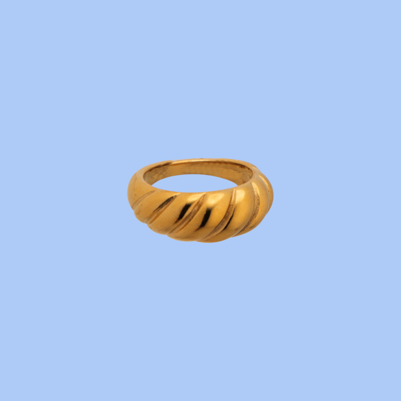 Croissant- 14k Gold Plated Croissant Dome Ring