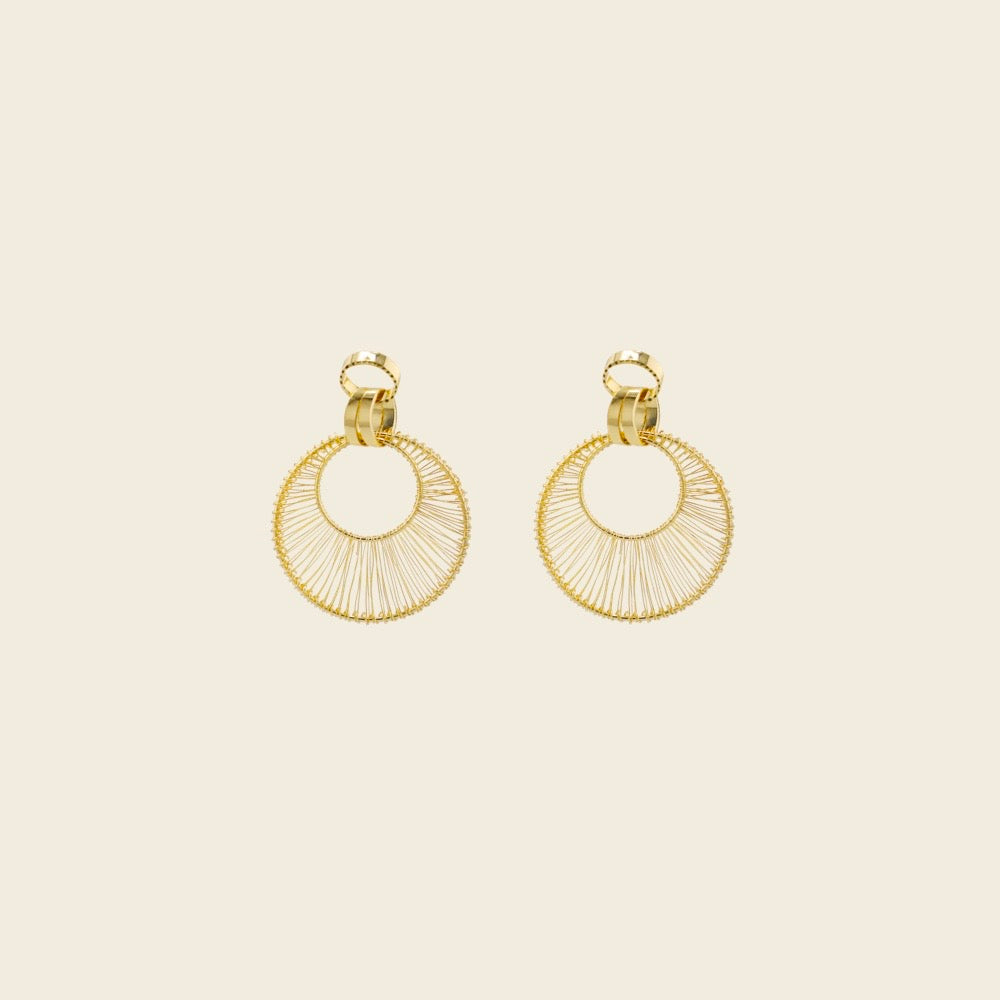 Samantha - Gold Hollow-Out Hoop Earrings