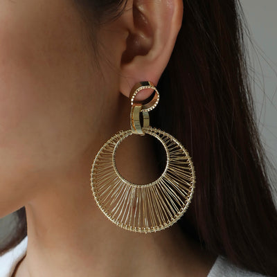 Samantha - Gold Hollow-Out Hoop Earrings